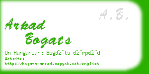 arpad bogats business card